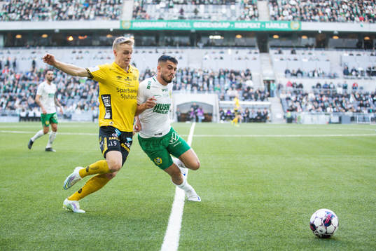 Elfsborgs Jeppe Møldrup Okkels och Hammarbys Astrit Selmani