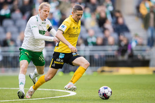 Hammarbys Gustav Ludwigson och Elfsborgs André Ibsen Rømer