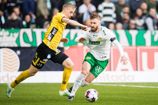 Elfsborgs Jeppe Møldrup Okkels och Hammarbys Simon Sandberg