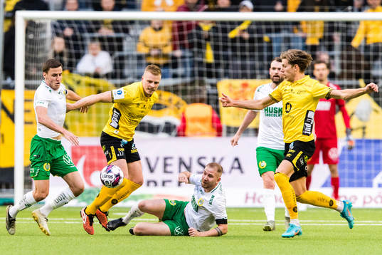 Hammarbys Jeppe Andrup Andersen och Elfsborgs Per Frick och