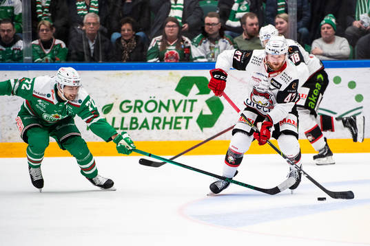 Rögles Daniel Zaar och Malmö Redhawks Joakim Ryan