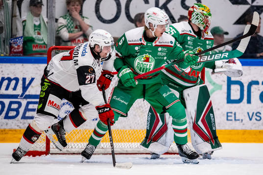 Malmö Redhawks Ponthus Westerholm  och Rögles Tony Sund