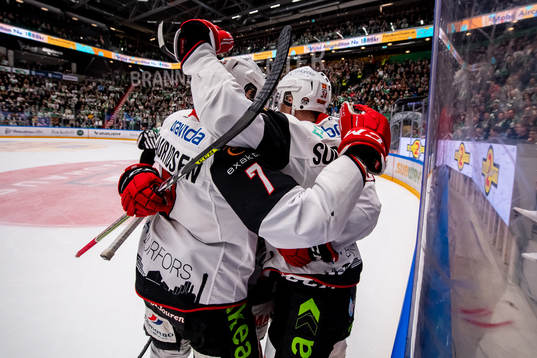 Malmö Redhawks spelare jublar