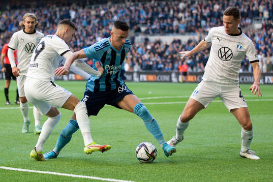 Djurgårdens Haris Radetinac samt Malmö FFs Veljko