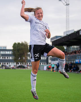 Sara Kanutte Sørensen Fornes of Rosenborg celebrates