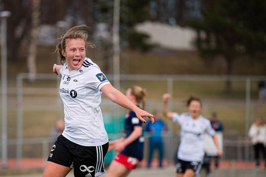 Sara Kanutte Sørensen Fornes of Rosenborg celebrates