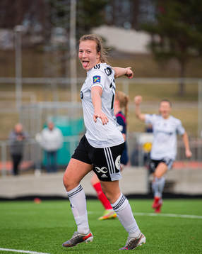 Sara Kanutte Sørensen Fornes of Rosenborg celebrates