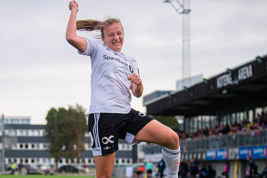 Sara Kanutte Sørensen Fornes of Rosenborg celebrates
