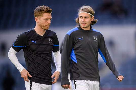 Malmö FFs Anders Christiansen och Sebastian Nanasi
