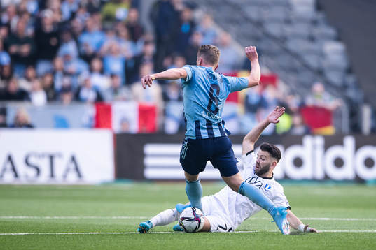 Djurgårdens Rasmus Schüller och Malmö FFs Erdal Rakip