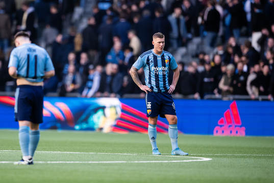 Djurgårdens Victor Edvardsen deppar