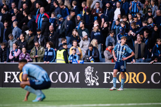 Djurgårdens Isak Hien och Melker Jonsson deppar