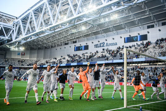 Malmö FFs spelare jublar
