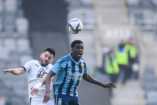Malmö FFs Erdal Rakip och Djurgårdens Joel Asoro