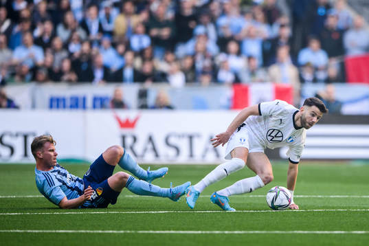 Djurgårdens Rasmus Schüller och Malmö FFs Erdal Rakip