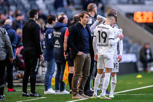 Malmö FFs tränare Milos Milojevic och Veljko Birmancevic