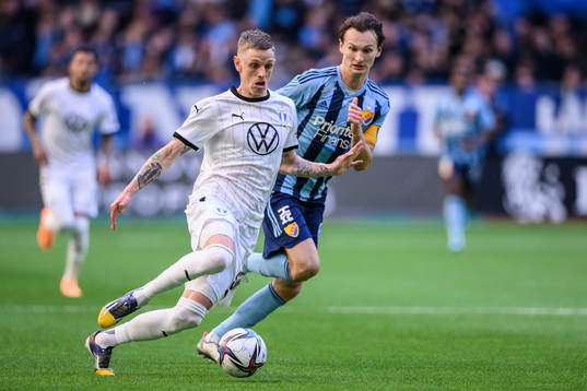 Malmö FFs Sören Rieks och Djurgårdens Hjalmar Ekdal
