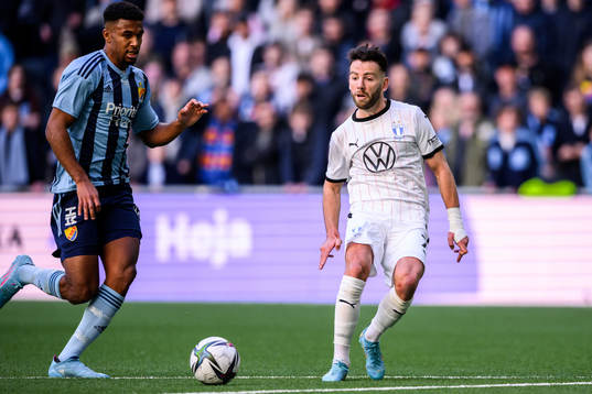 Djurgårdens Isak Hien och Malmö FFs Erdal Rakip