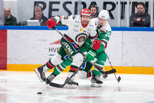 Frölundas Joel Lundqvist och Rögles Anton Bengtsson