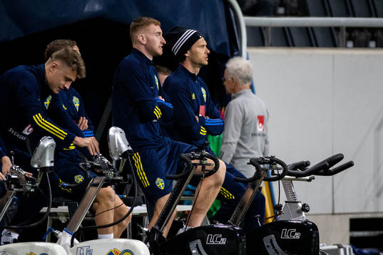 Dejan Kulusevski and Albin Ekdal of the Swedish national