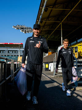 Stefan Strandberg and Martin Ødegaard of the Norwegian