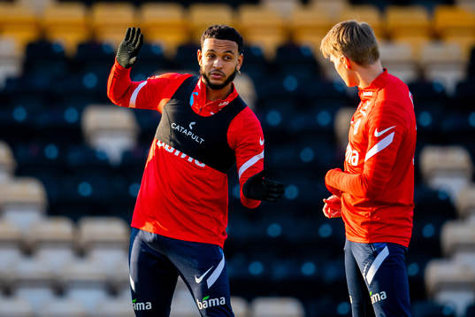 Joshua King and Martin Ødegaard of the Norwegian national