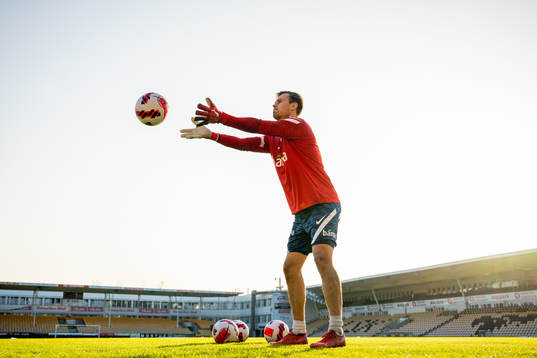 Goalkeeper Jacob Karlstrøm of the Norwegian national