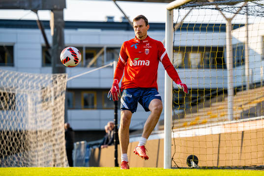 Goalkeeper Jacob Karlstrøm of the Norwegian national
