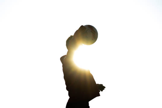 The silhouette of goalkeeper Jacob Karlstrøm of the