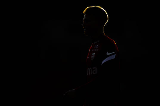 The silhouette of Andreas Hanche-Olsen of the Norwegian