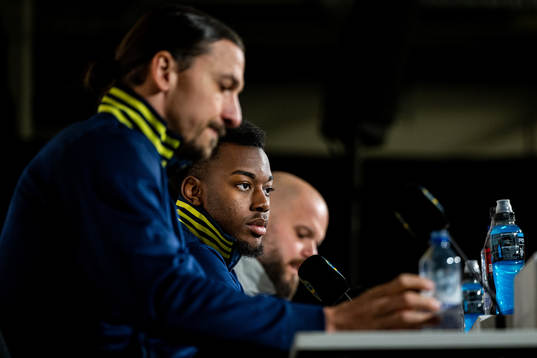 Zlatan Ibrahimovic and Anthony Elanga of the Swedish