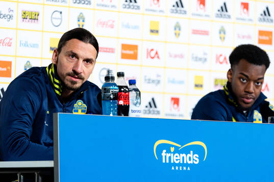 Zlatan Ibrahimovic and Anthony Elanga of the Swedish