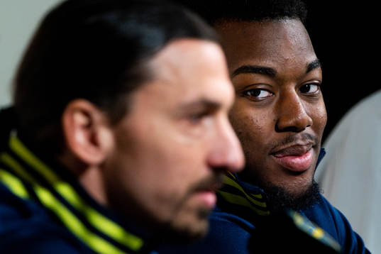 Zlatan Ibrahimovic and Anthony Elanga of the Swedish