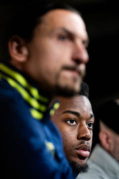 Zlatan Ibrahimovic and Anthony Elanga of the Swedish