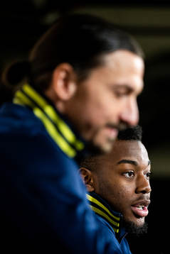 Zlatan Ibrahimovic and Anthony Elanga of the Swedish