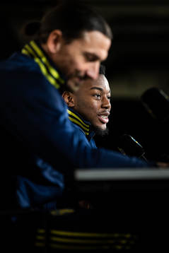 Zlatan Ibrahimovic and Anthony Elanga of the Swedish