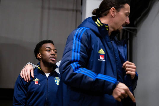 Zlatan Ibrahimovic and Anthony Elanga of the Swedish