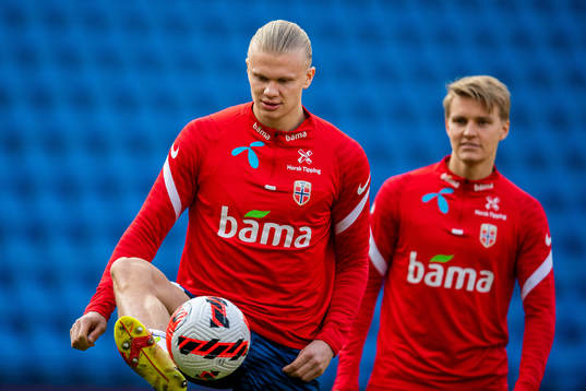 Erling Braut Haaland and Martin Ødegaard of the Norwegian