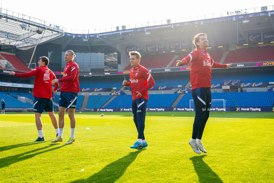 Sander Berge, Erling Braut Haaland, Martin Ødegaard and