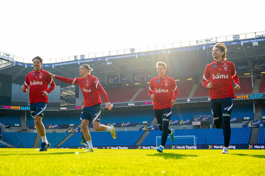 Sander Berge, Erling Braut Haaland, Martin Ødegaard and