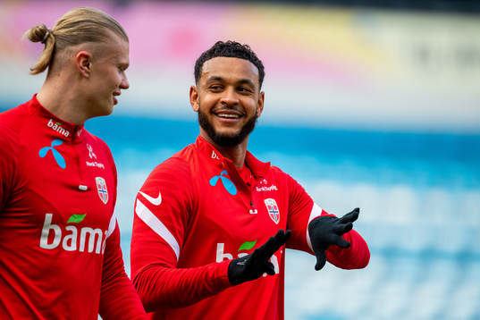 Erling Braut Haaland and Joshua King of the Norwegian