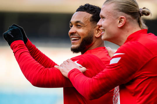 Joshua King and Erling Braut Haaland of the Norwegian