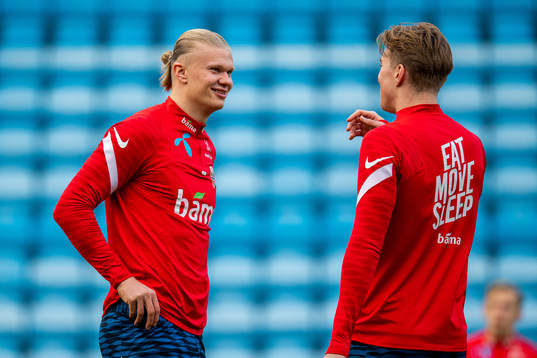Erling Braut Haaland and Kristian Thorstvedt of the