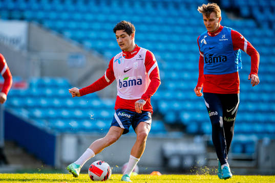Mathias Normann and Martin Ødegaard of the Norwegian