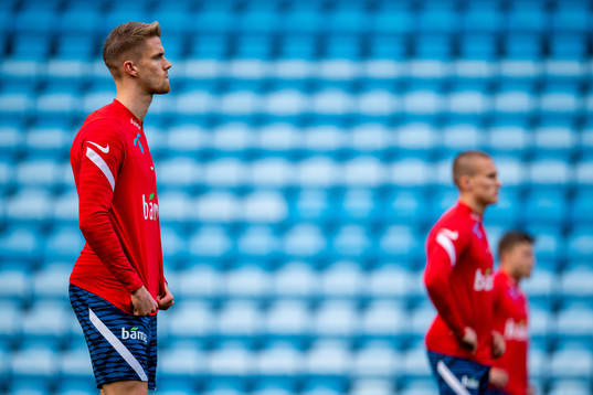 Kristoffer Ajer of the Norwegian national football team