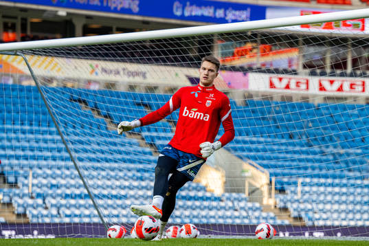 Goalkeeper Jacob Karlstrøm of the Norwegian national