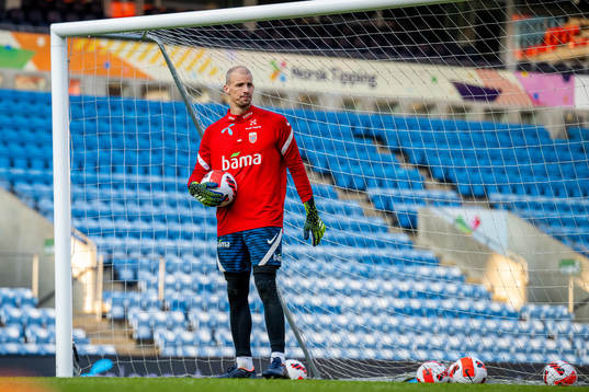 Goalkeeper André Hansen of the Norwegian national football