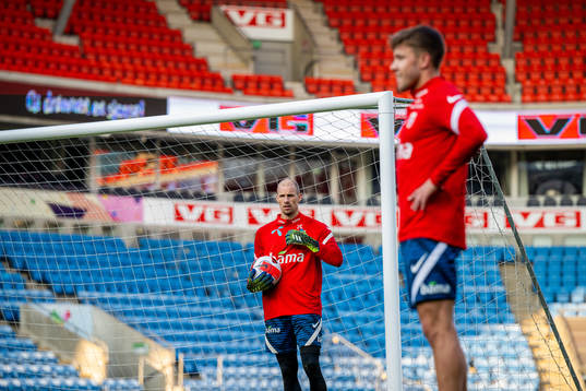 Goalkeeper André Hansen of the Norwegian national football