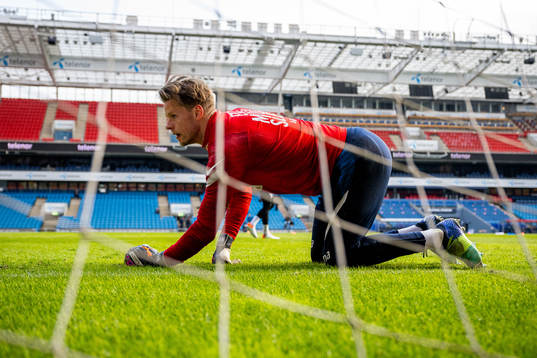 Goalkeeper Ørjan Håskjold Nyland of the Norwegian