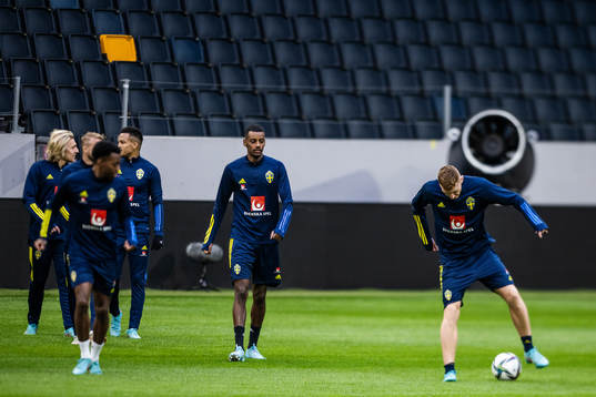 Alexander Isak and Dejan Kulusevski of the Swedish national